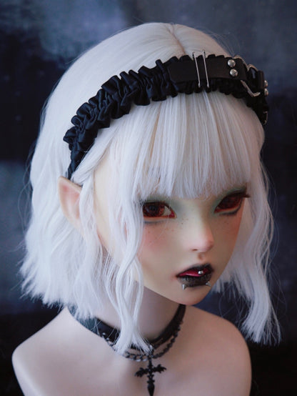 KC With Ruffle Details Heart Decorated Black Trim Design Buckle Pins