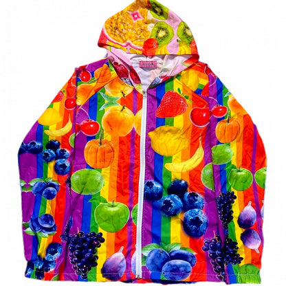 フルーツジャケット ギャル保護パーカー カラフルサンファッションプリント