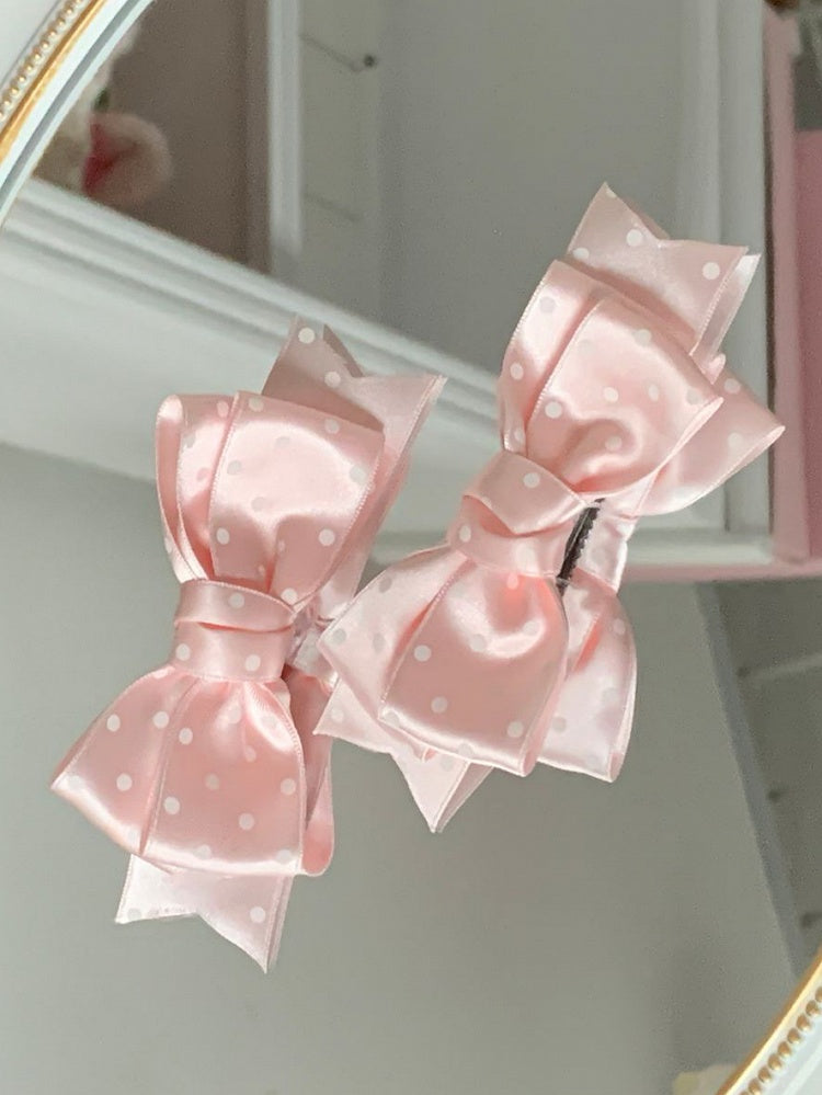 Bowknot Polka-dot Lolita Red/Pink Sweet Pattern Hairclips