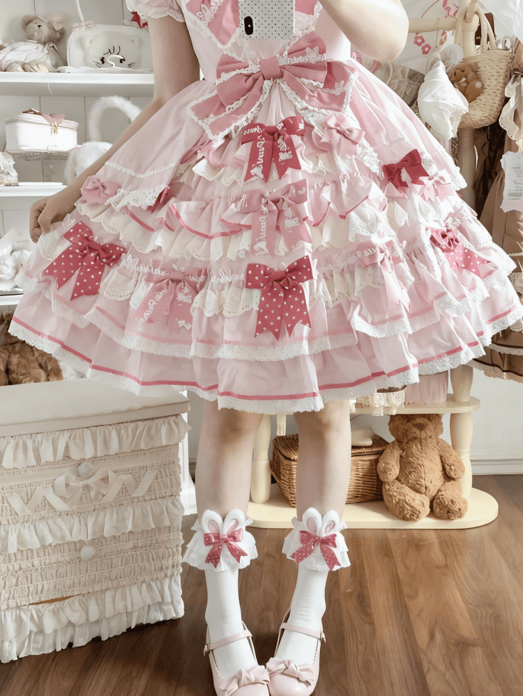 Bowknot Ruffle Color Cuffs Polka-dot 6 Socks Design Ears Bunny Options