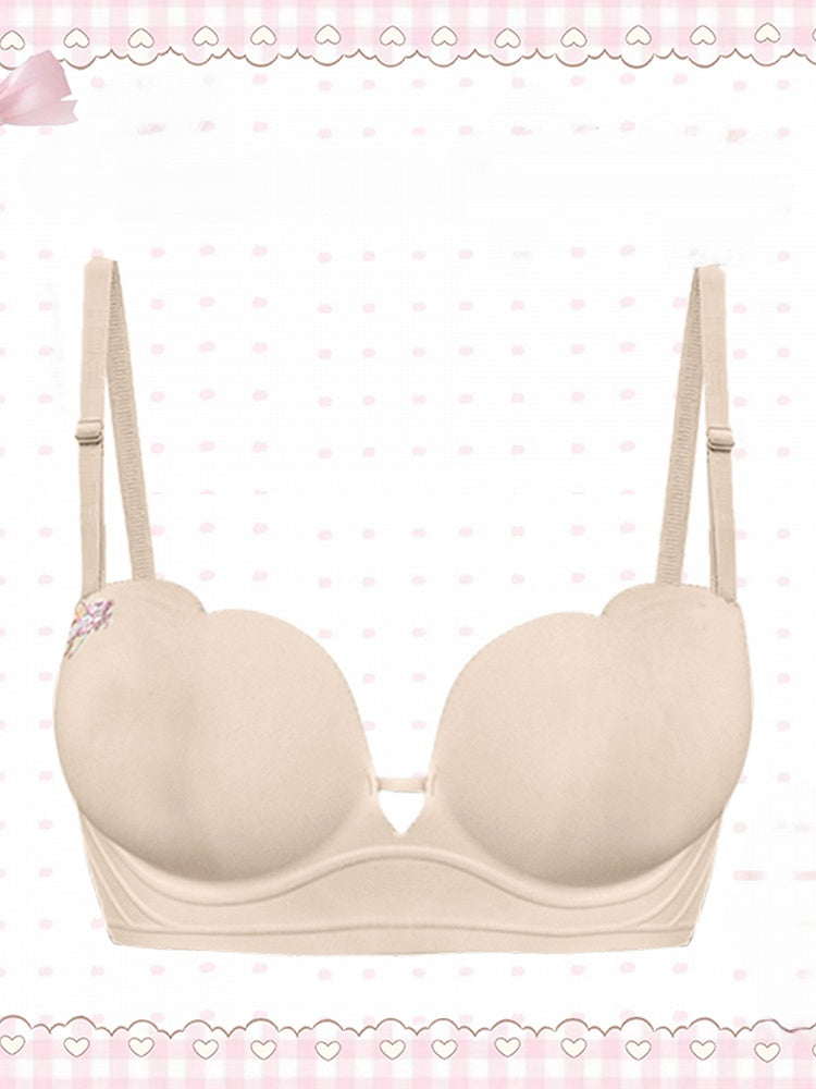 Seamless Padded Bra Non-Slip 6cm Daily Use Nude