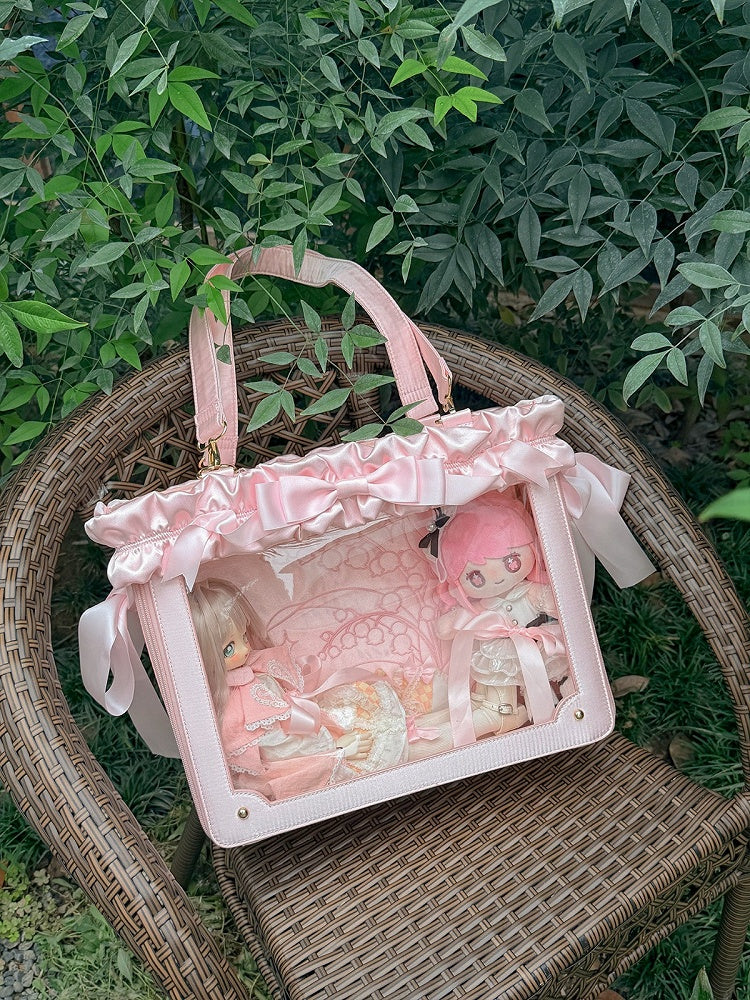 Large Transparent Window Bag with Side Zip in Multiple Colors - Green Gable