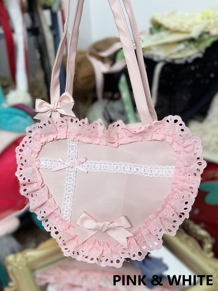 Shoulder Options Trim Lace Heart-shaped Lolita Bag 6 Color
