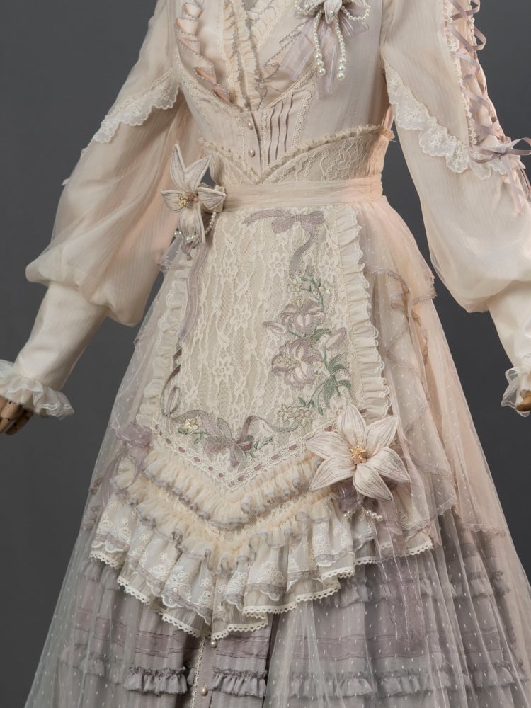 Blau / Lila / Graue Lilienschürze