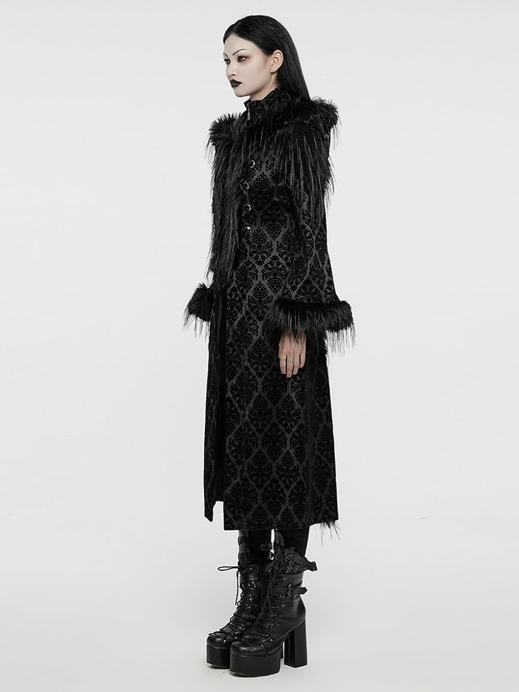 Jacquard Gorgeous Goth Coat Black