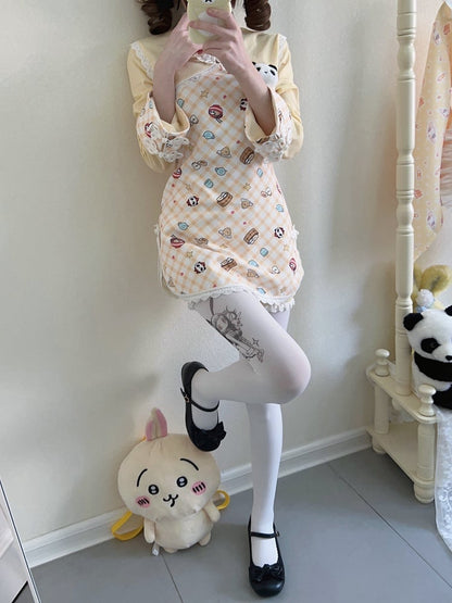 Qipao Style Yellow Set: Frog Bloomers Cheongsam | Dress Outfit Button Plaid Collar Mandarin