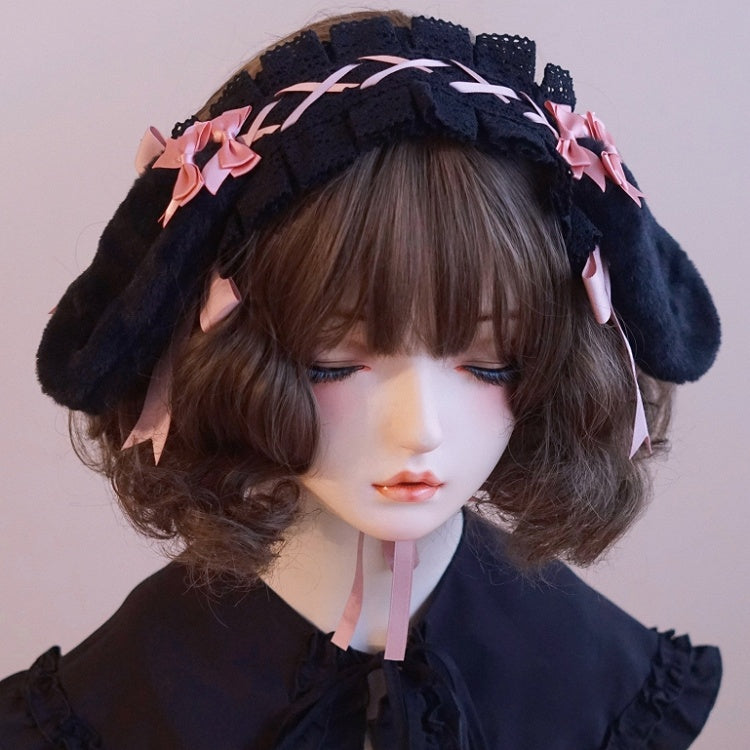 Trim Lace Options Hairband Bunny 5 Bowknot Details Color Ear