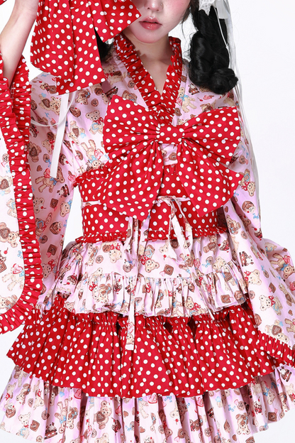 着物ポップロリータトップスレトロ