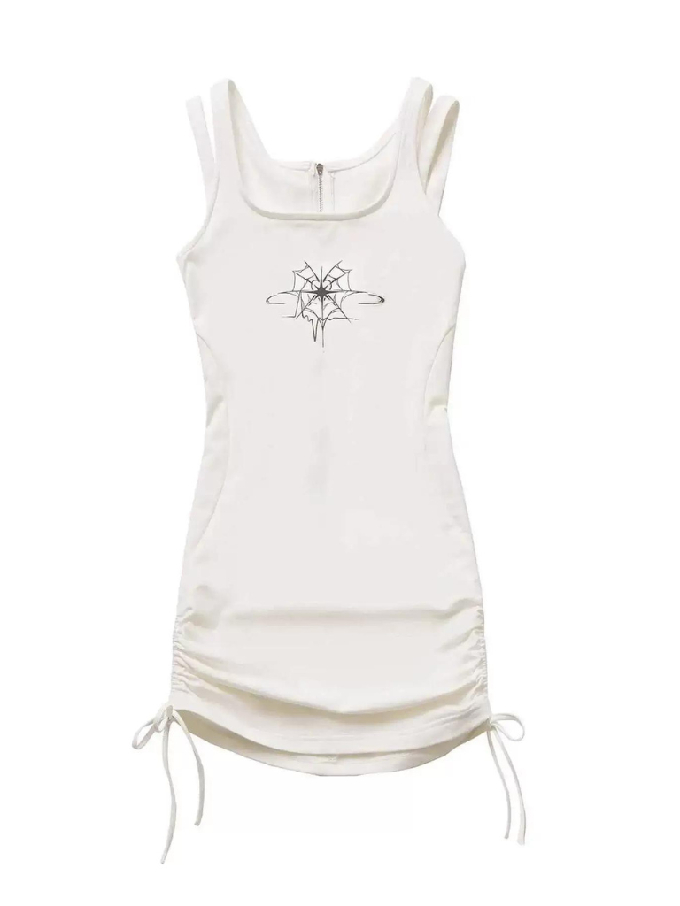 Spider Chain Slim Strap Hoodie Web Rabbit Ear