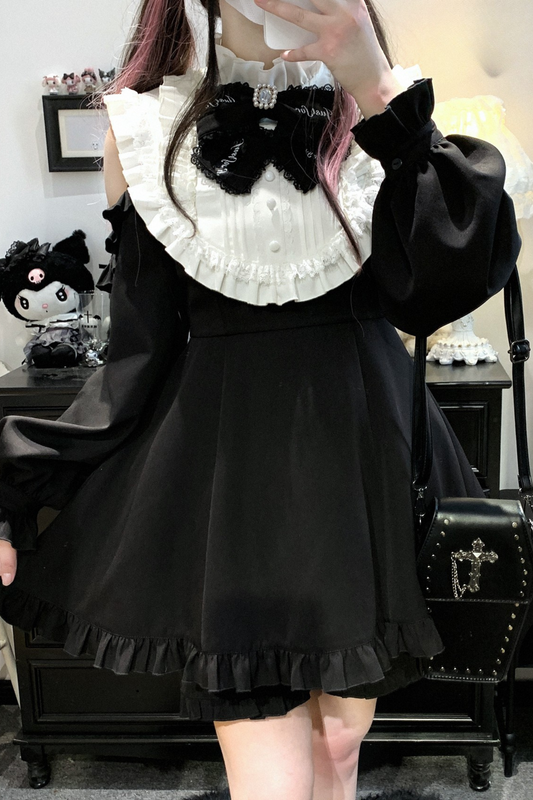 フリル+プリンセスリボントップオフショルダーショーツ