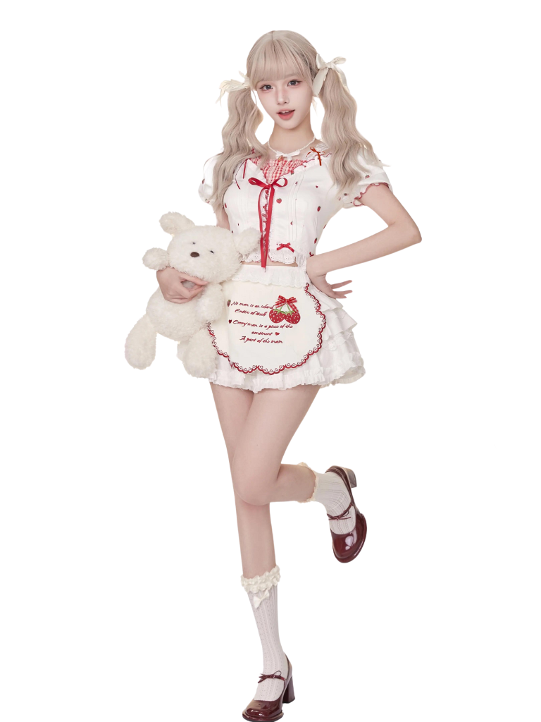 トップスリーブ + ケーキパフ ストロベリースカートムース