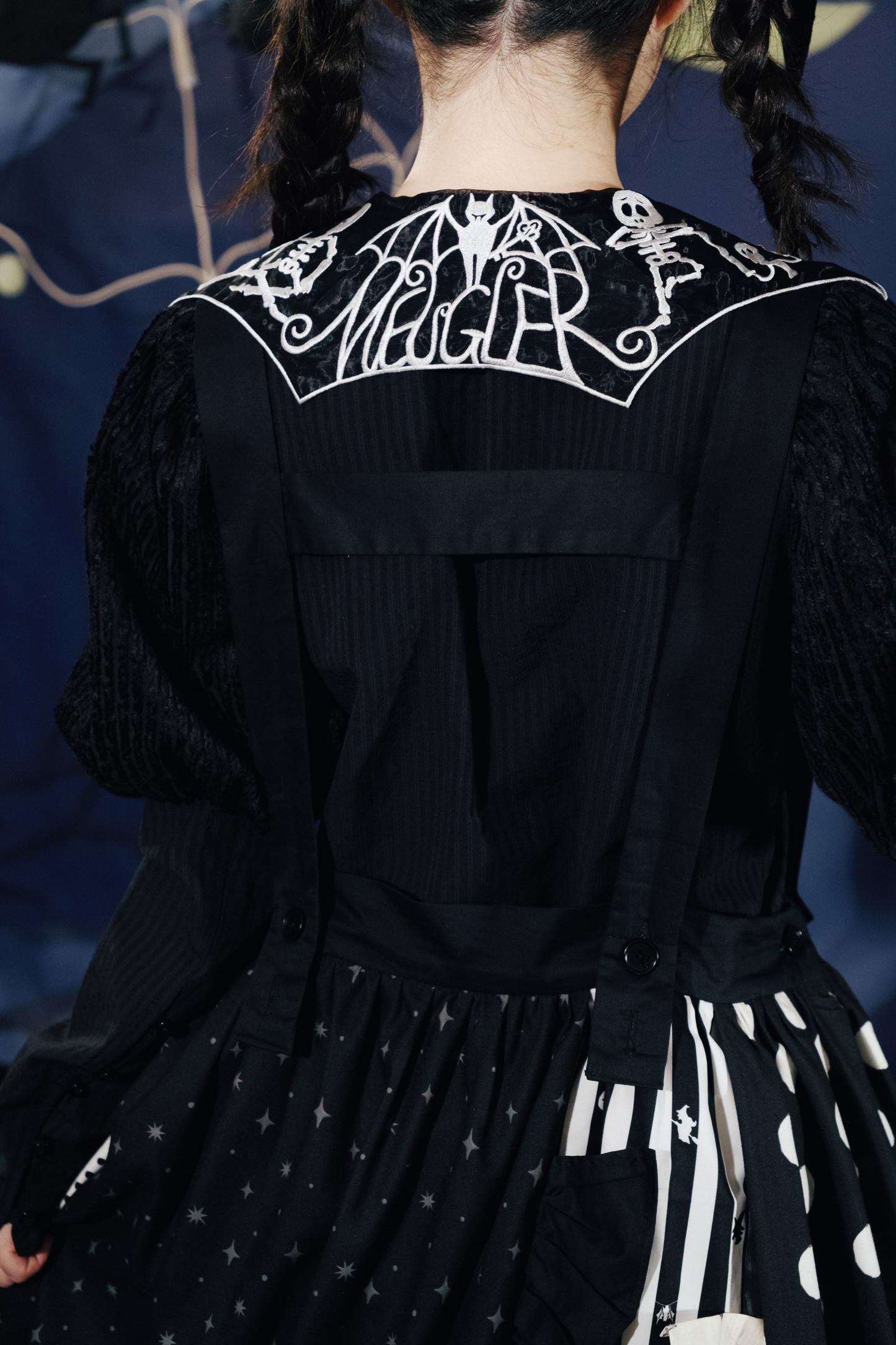 クロップドスリーブ スパイダーカラー パフトップ