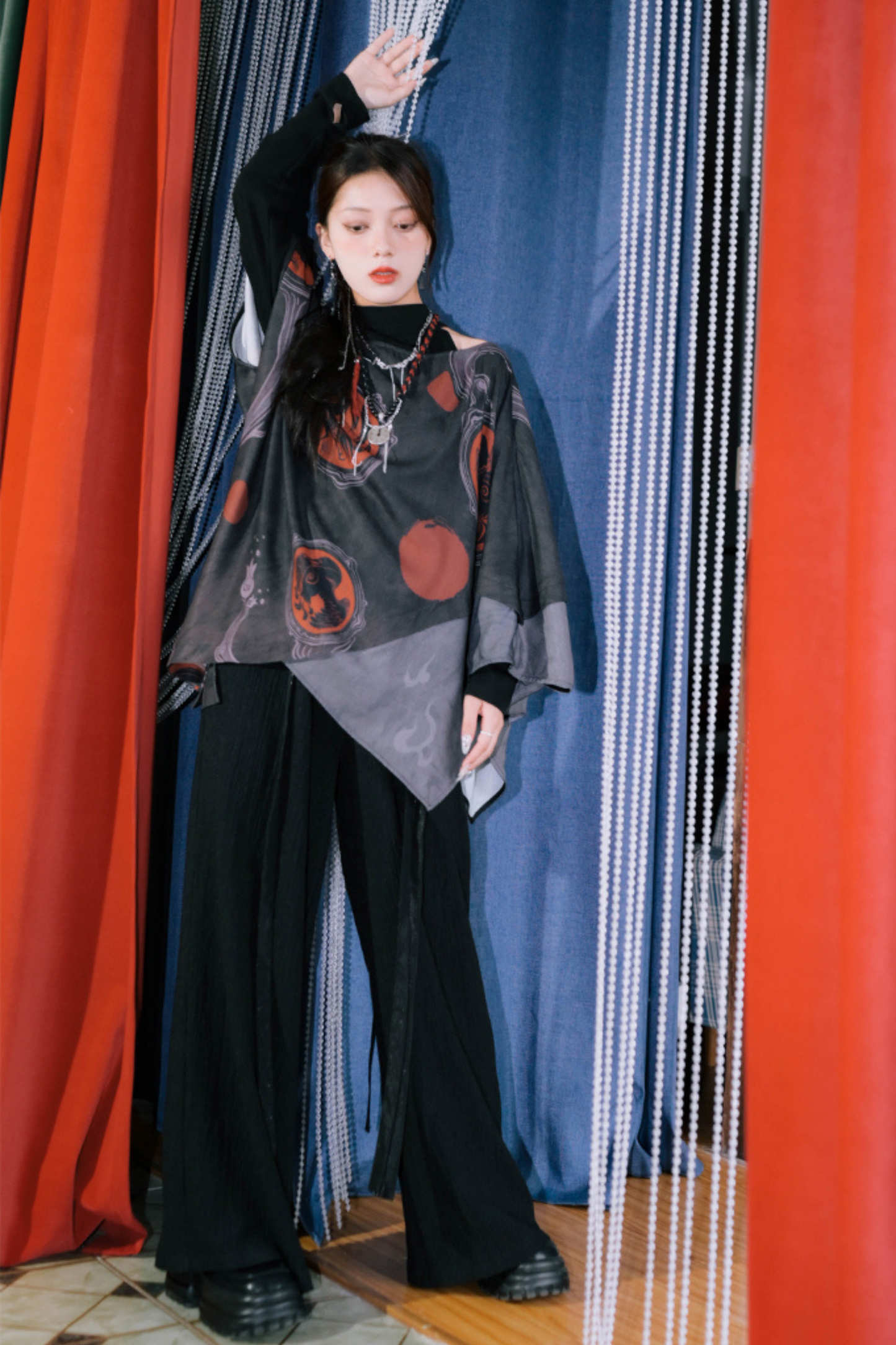 スタイルモード スモックトップケープ ルーズ