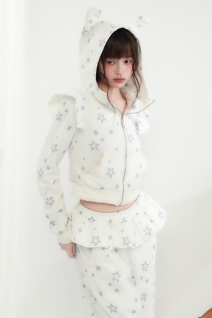 Animal Pants Loose Hoodie Kapuzenohr + Rüsche