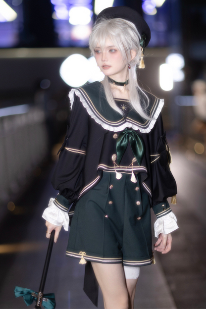 Knight Jacket Beret Shorts Choker + Sailor Bird Top Servant