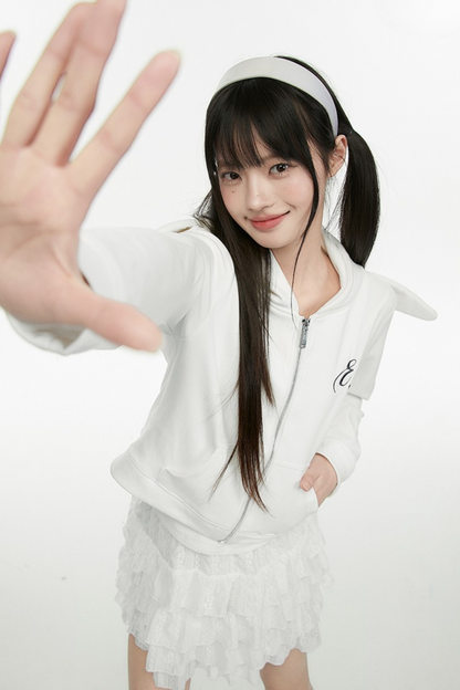 White Wings Kapuzen-Engel-Hoodie kurz