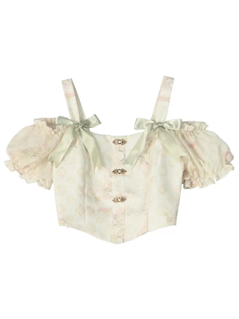 シフォンライトチャイナグリーンフローラルセットアップ