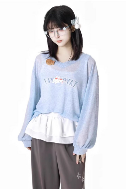 ワイドパンツ ゆったりとした軽いトップス +