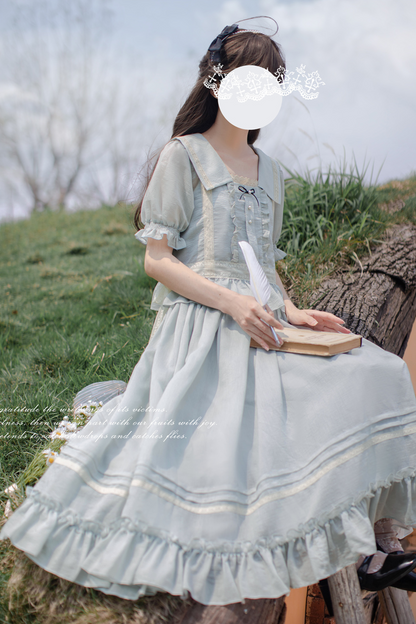 Kragen Französisches Kleid Ice Retro Big