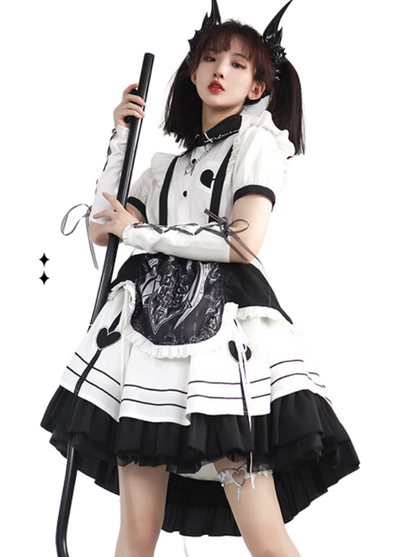 Dienstmädchen-Setup Lolita Englisches Kleid