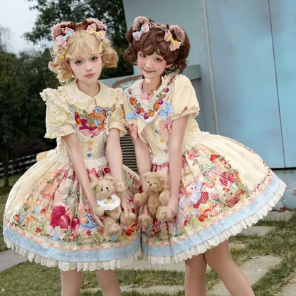 Schürze + Reservierungen Strapsdruckkleid Layered Carrot