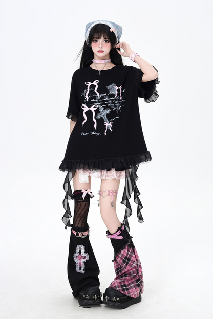 ベルトリボン Tシャツと合わせてゆったり