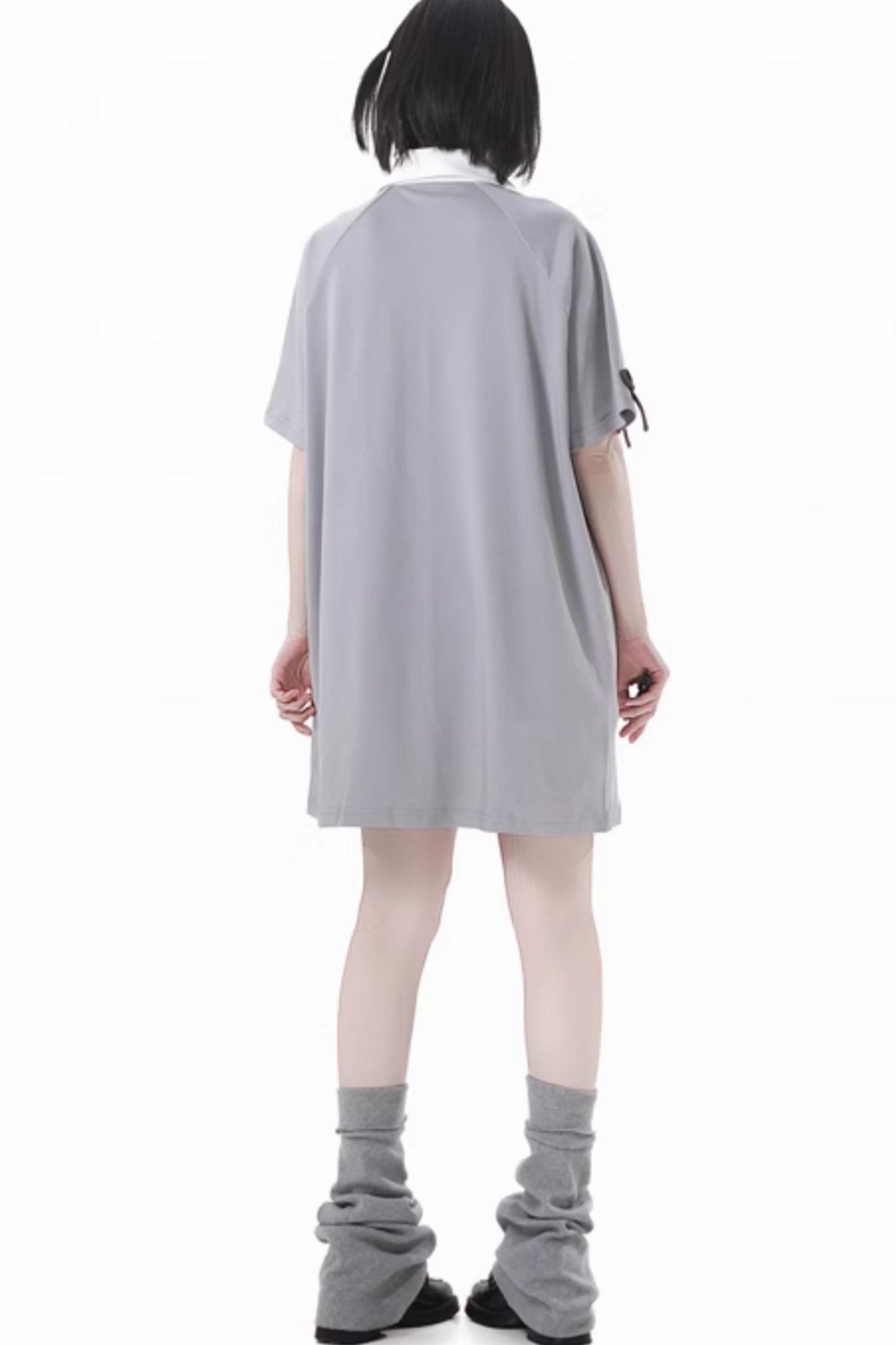 フード付きスカート レースアップトップス + ゆったりTシャツバルーン