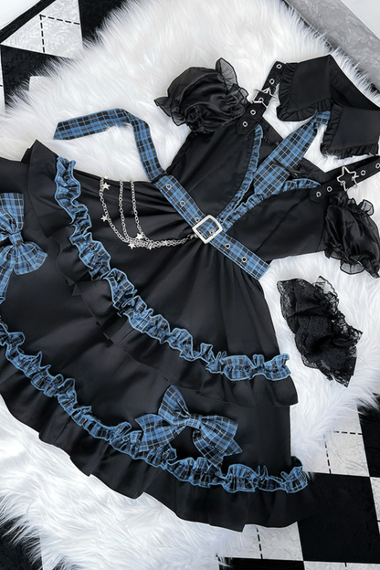 スターライトフリルドレスチェックナイトセット