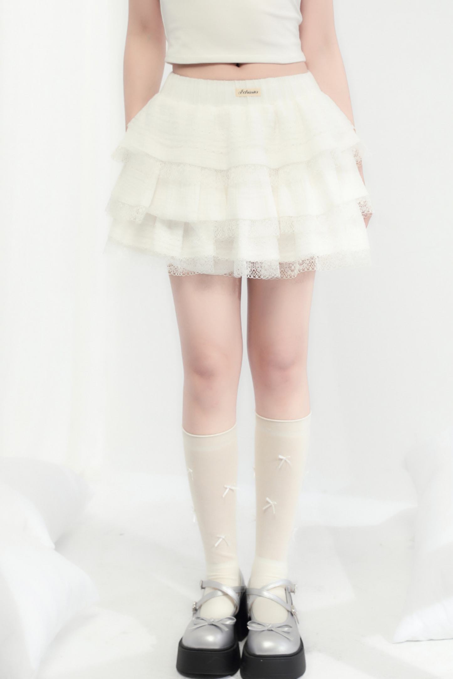 Rock Flare Süße Weiße Spitze