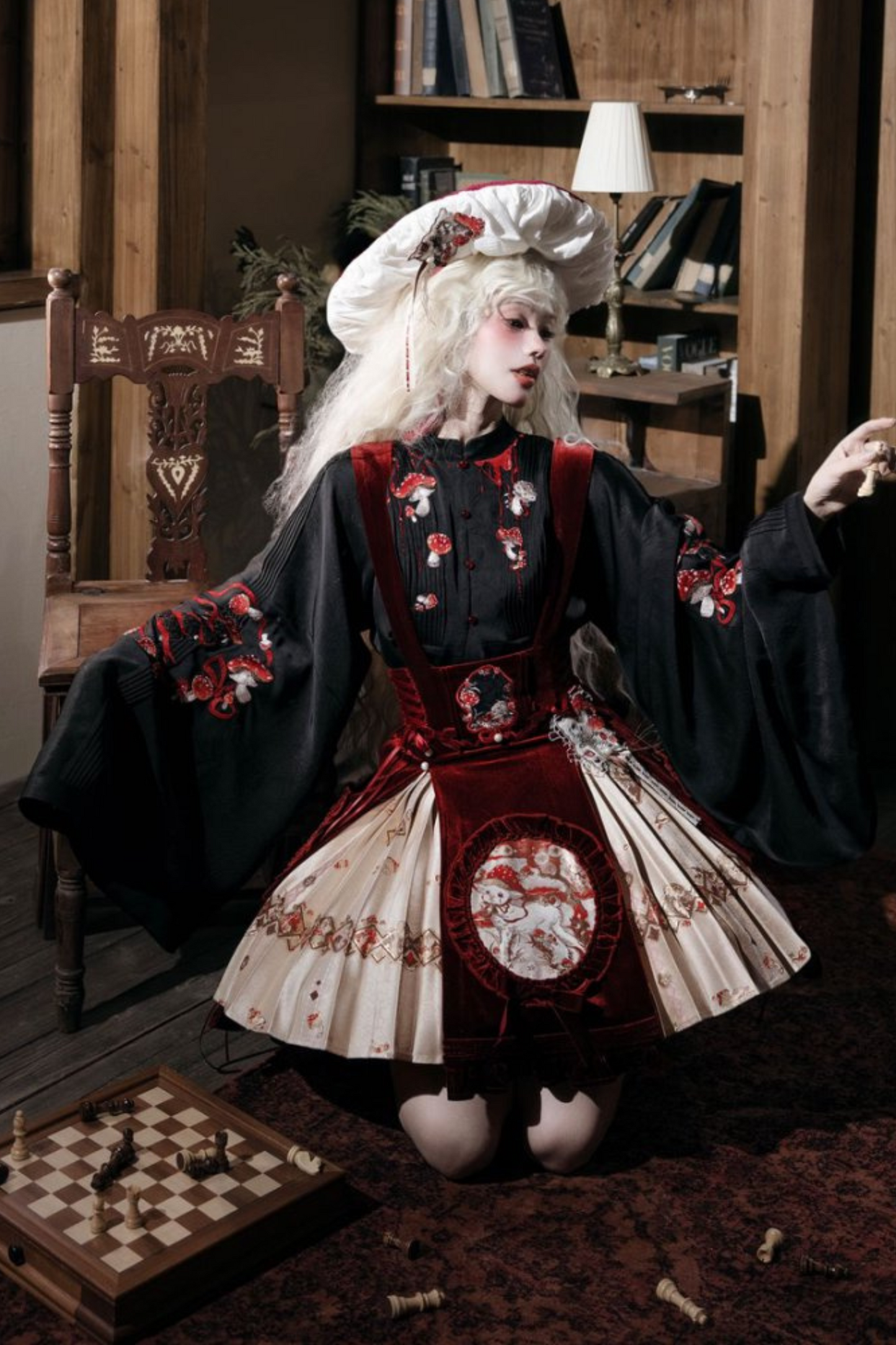 Lolita + Kleid süß dunkel Japanisch Jumperskirt Zubehör Pilz