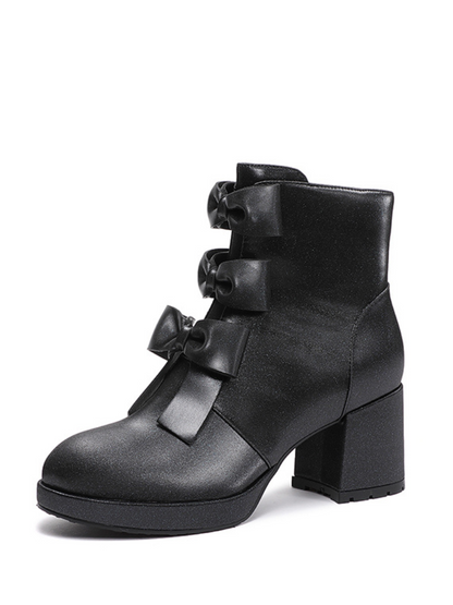 Ribon Sweet toe Boots Short Round