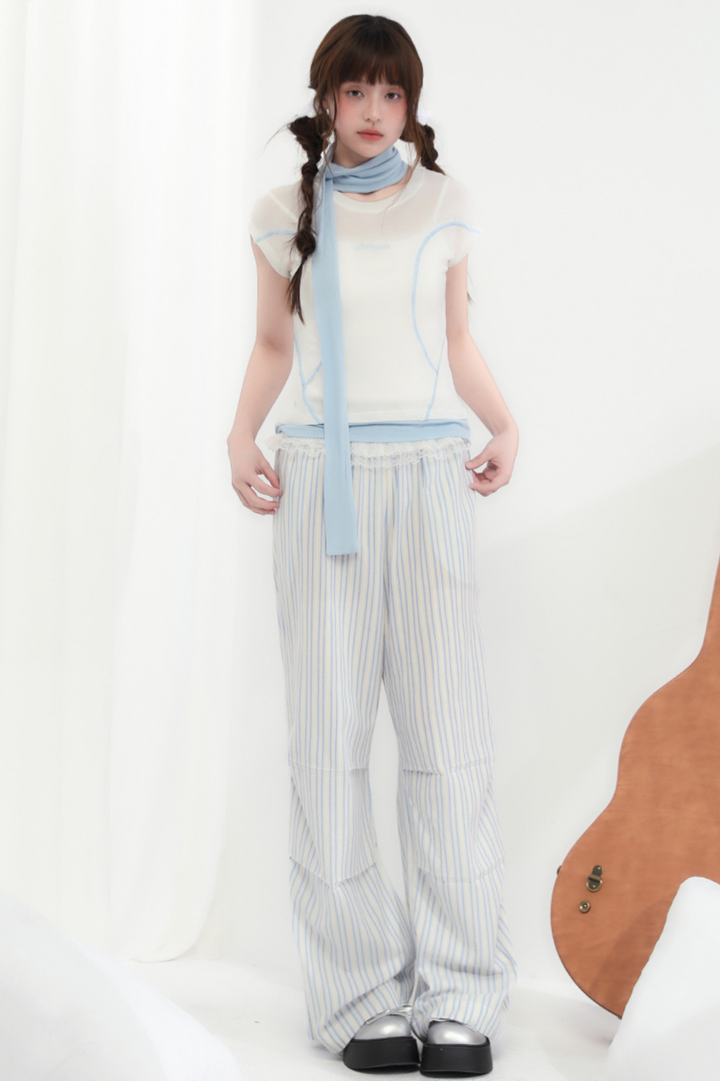 Hosen Gestreift Weit Locker Trend