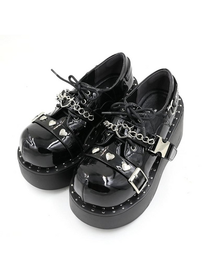 Punk Lolita Plattform Zehen Teufel Schuhe Gothic Runde Falle