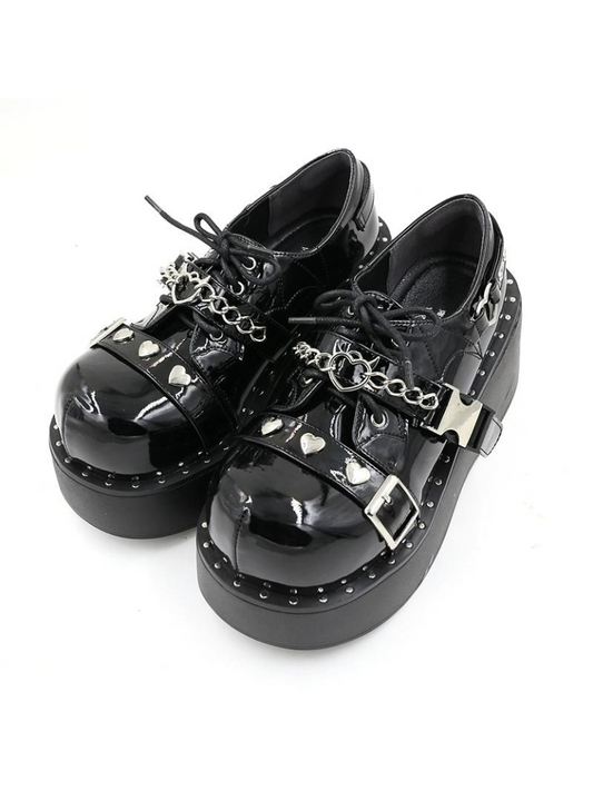 Punk Lolita Platform Toe Devil Shoes Gothic Round Trap