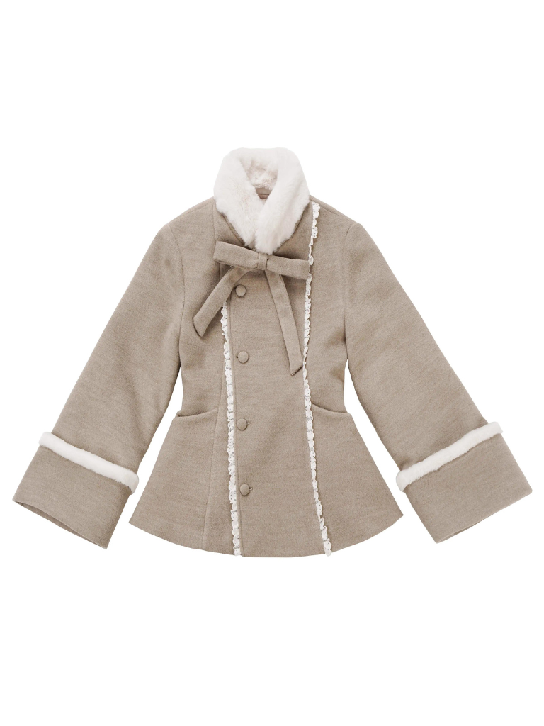 Munapoem Eco Far Coat Fischschwanzloser Riemen Rennjacke Wollanzug