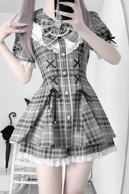 パフスリーブパンツ リボントップスインナー +