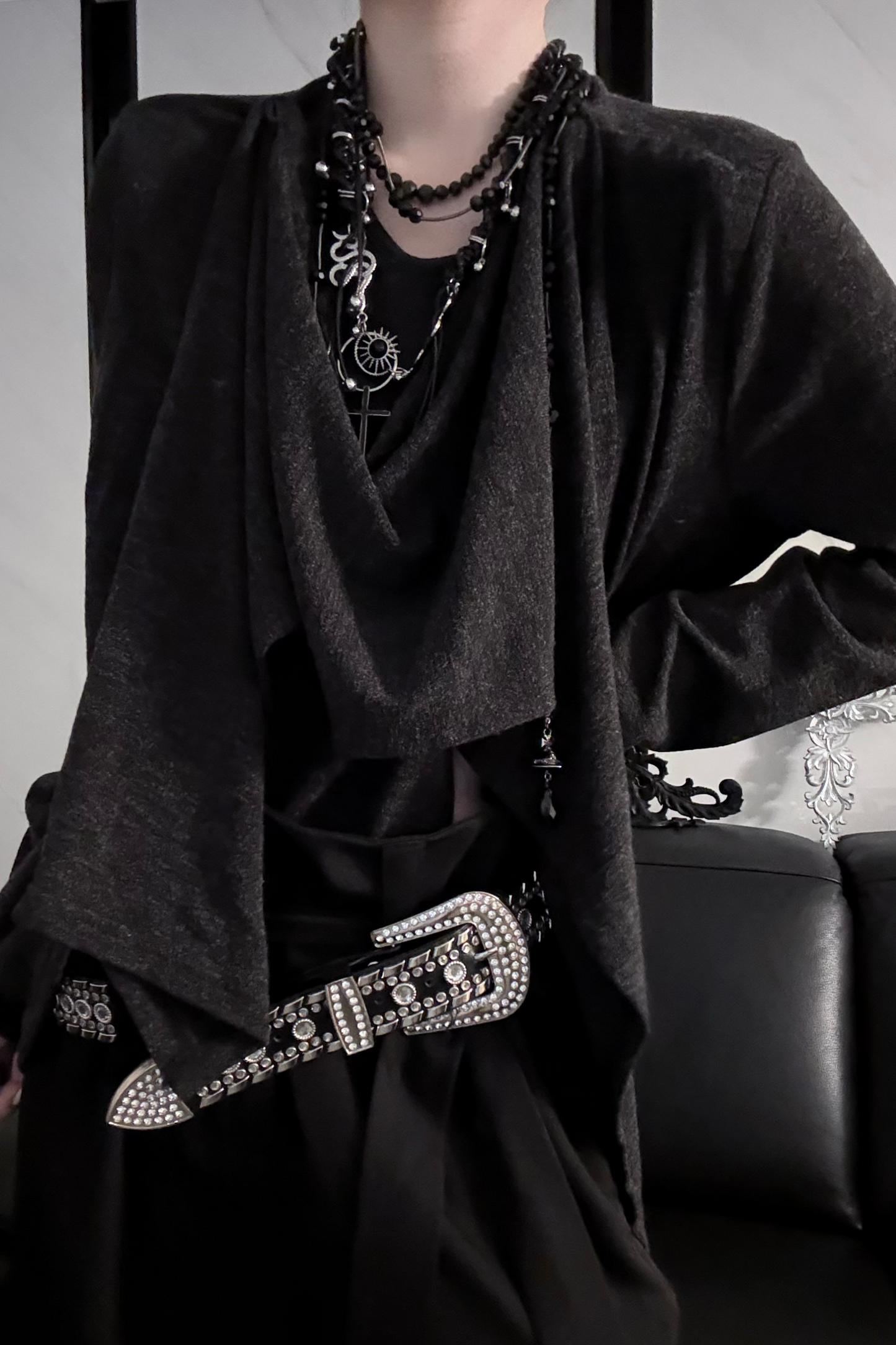 長袖レトロデコンストラクトトップ