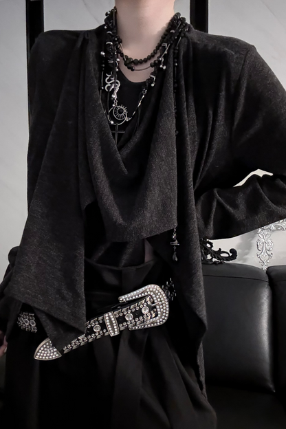 長袖レトロデコンストラクトトップ