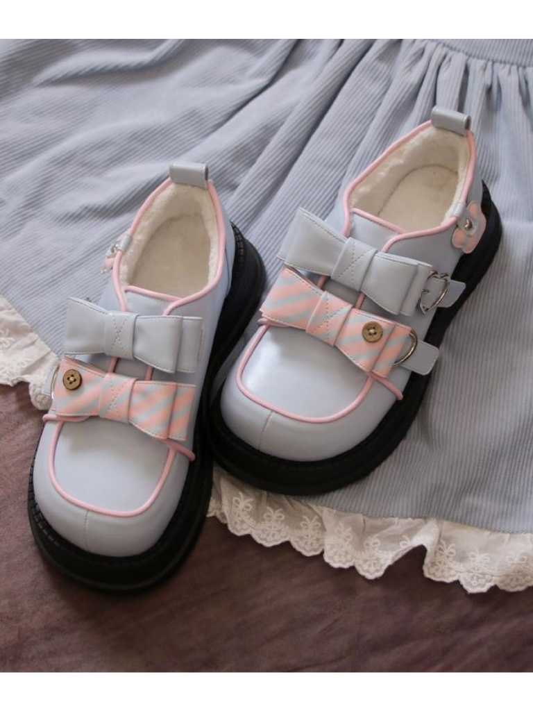 Ribbon Shoes Platform Velvet Lolita