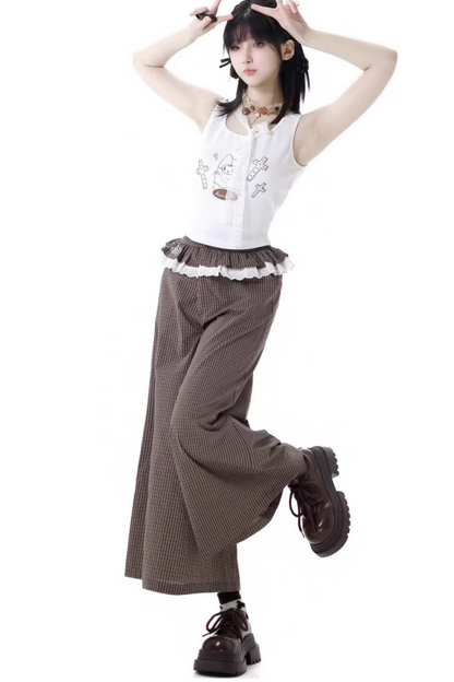 フーディーパンツ ワイド ノースリーブ トップス +