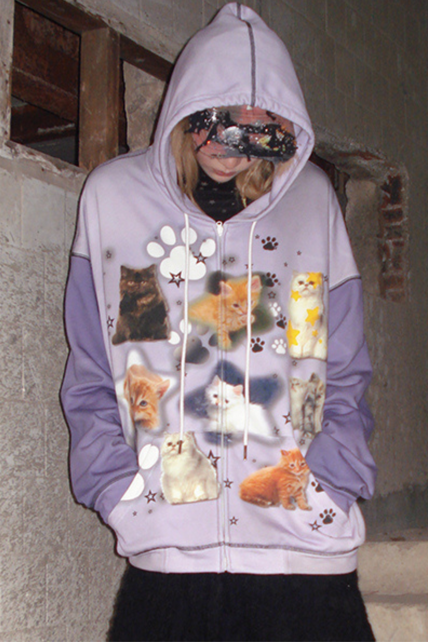 Buntes Sweatshirt Spray Cat Art