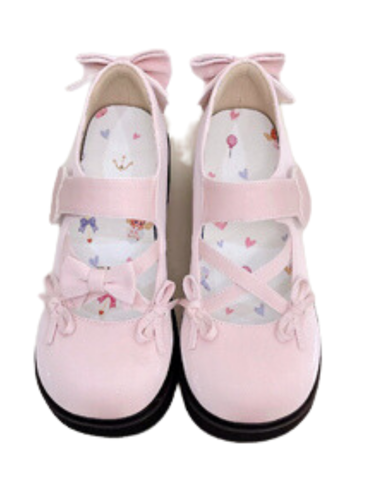 Round Lolita Shoes Ribbon Toe Platform