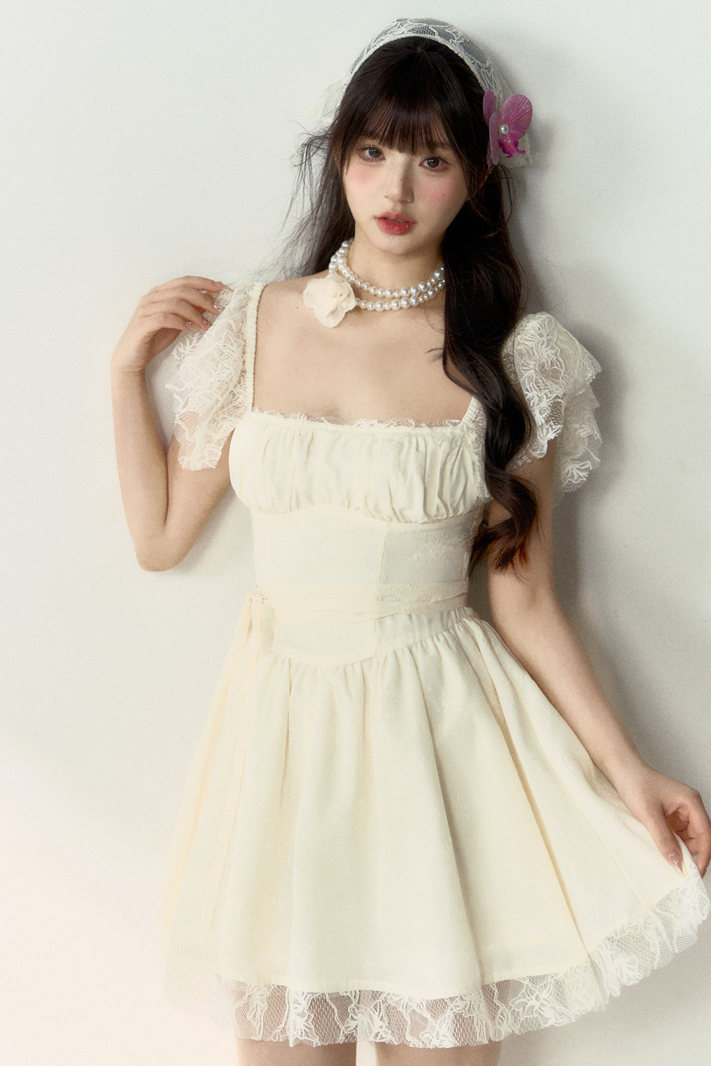 Kleid Schmetterling Spitze Straps