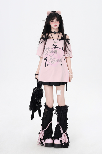 Sweet Top One Bow Shoulder