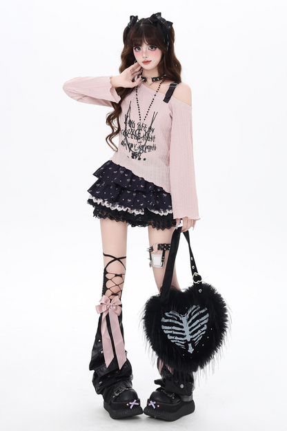 ワントップレザーサブカルチャーシアーショルダー