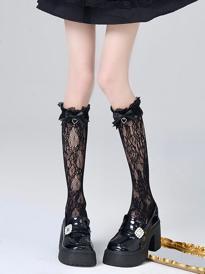 Decoration 3 Socks Lace Calf Kei Bow Jirai Colors