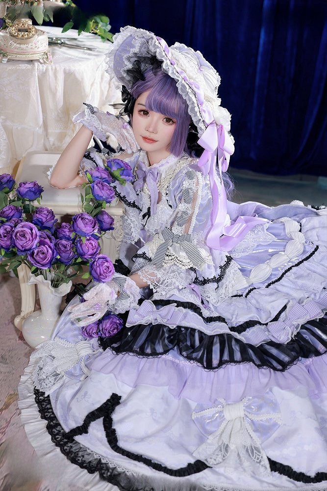 Dress Hanayome + Bell Hat Gorgeous Purple Large Lolita Gloves Sleeves