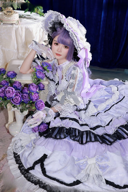 Dress Hanayome + Bell Hat Gorgeous Purple Large Lolita Gloves Sleeves