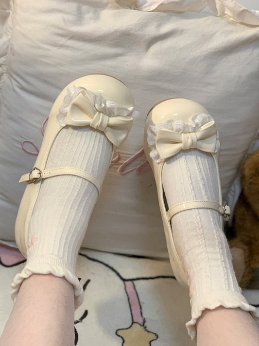 Lolita Top Jane at Mary Sweet Shoes Bow Off-white Heart Snap with