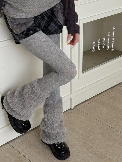 5 Options Fluffy Leg Color Warmers Over-the-Knee